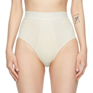 SKIMS Cotton Rib Briefs in Bone